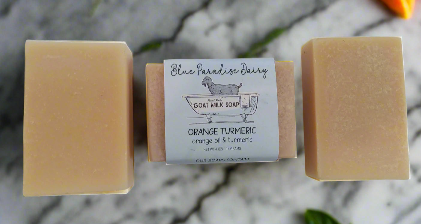 ๐ Orange Turmeric Goat Milk Soap