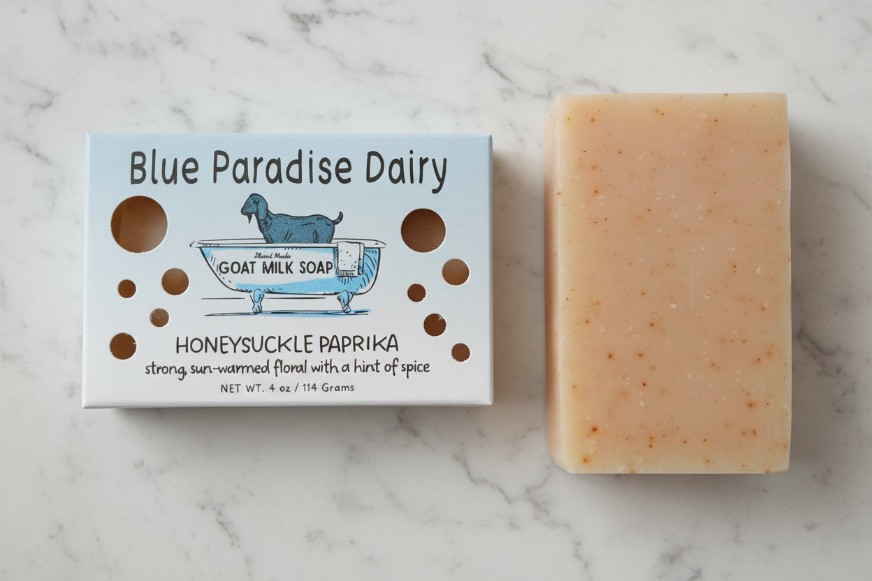🌼 Honeysuckle Paprika Goat Milk Soap